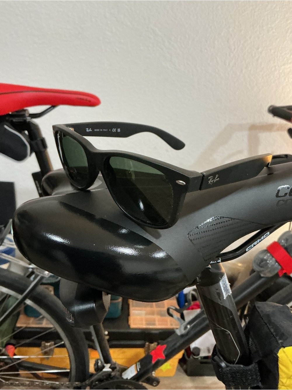 Ray-Ban Black Frame Sunglasses with Green Lenses